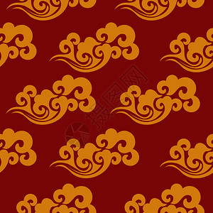 复古抽象与中国无缝图案纺品暑期背景纺品装饰品华丽美丽的纹理暑期打印五颜六色的壁纸红色背景上的图片