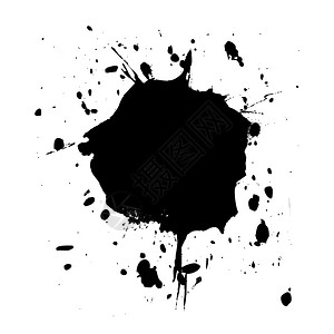 墨迹涂抹黑色2抽象的黑色斑点矢量插图插画