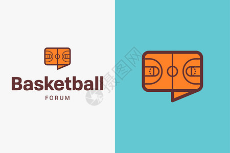 篮球场标志可编辑矢量标志图片