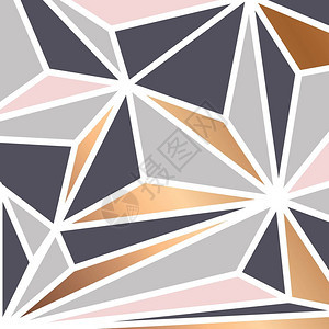 彩色三角形黄金元素的几何背景,现代豪华背景,矢量插图图片
