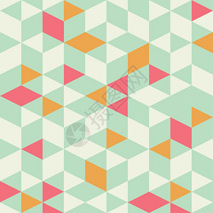 几何三角形无缝图案与彩色薄荷,矢量插图图片