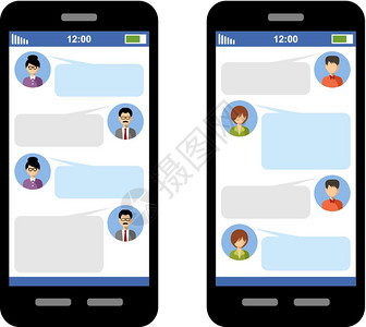 信短信中的通信信空白模板中的消息聊天窗口矢量背景图片