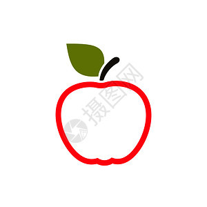 苹果红色的矢量插图图片
