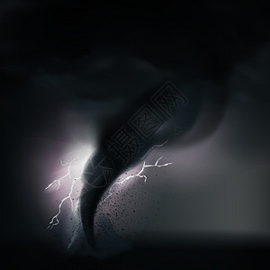 龙卷风龙卷风的成与恶劣的粗糙天气爆发,现实的gross雷暴闪电的照明