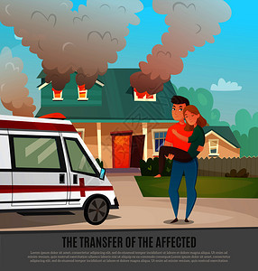 彩色紧急急救人员海报与移受影响的标题矢量插图紧急急救人员海报图片