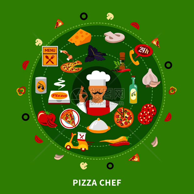 比萨饼圆形成的孤立表情符号风格的图标与比萨饼填充片小交付象形文字矢量插图披萨制造商圆形构图图片