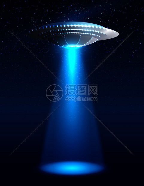 外星现实宇宙飞船与轻夜天恒星矢量插图外星人宇宙飞船插图图片