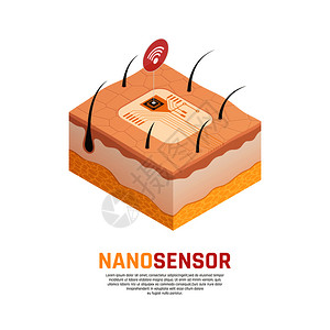 基于纳米技术的化学生物传感器等距成与碳纳米管检测元素矢量图纳米技术等距成图片