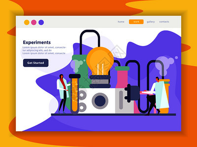 科学实验室登陆页与测试实验符号平矢量插图科学实验室页插图图片