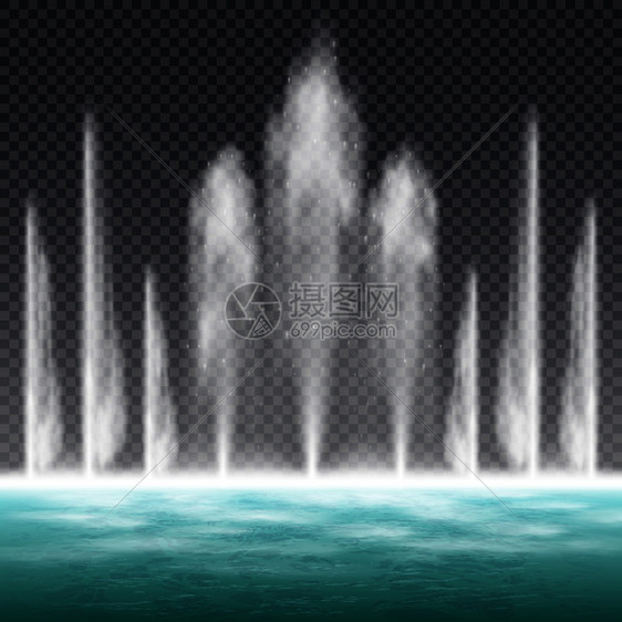 喷泉真实透明图片