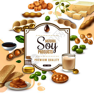 大豆食品框架背景图片