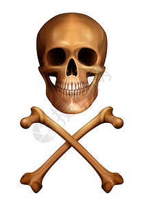 交叉骨头的人类头骨图片