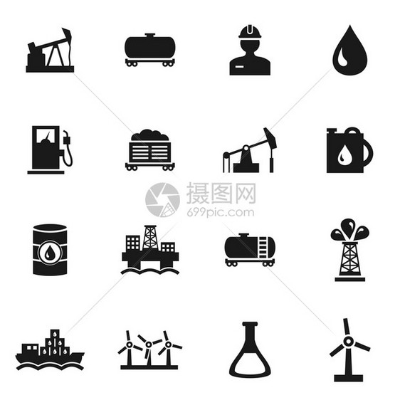 关于燃料的图标矢量插图图片