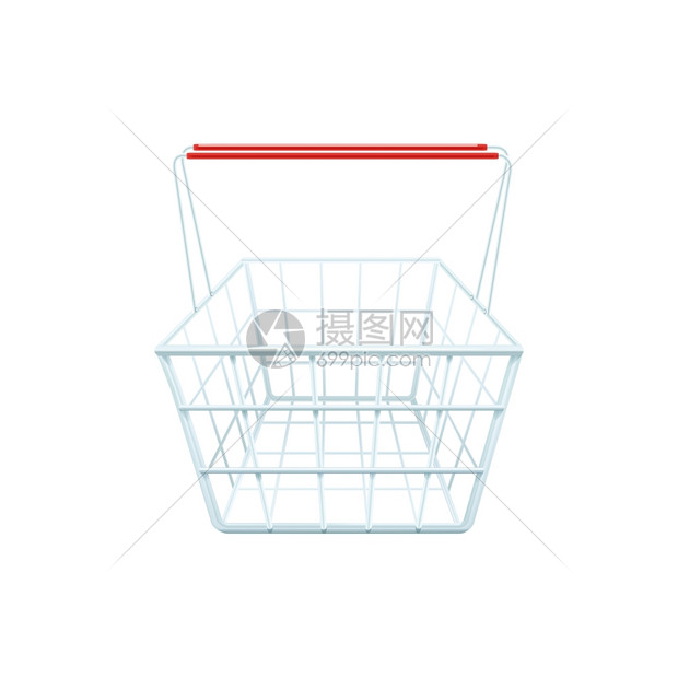 购物篮插图购物篮商店购物中心超市现实矢量插图图片