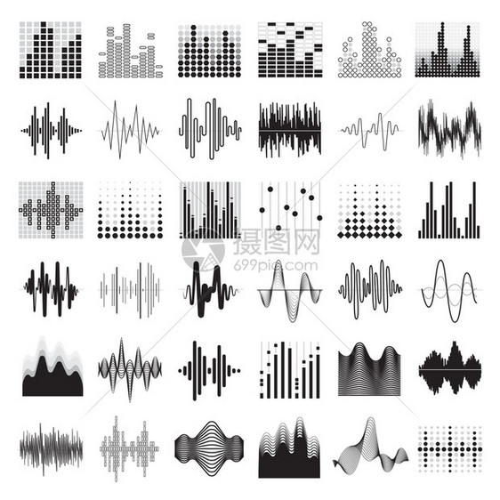 音频均衡器黑白图标音频均衡器黑白图标平隔离矢量插图图片