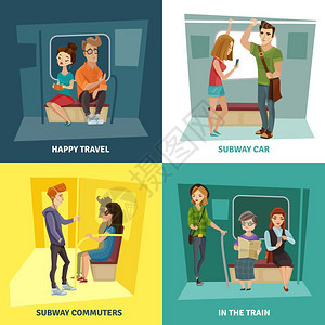 地铁人图标地铁人图标与通勤者符号平孤立矢量插图背景图片