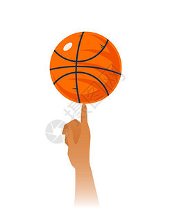 篮球技能特写插图篮球技能特写,包括球与黑线食指白色背景矢量插图图片