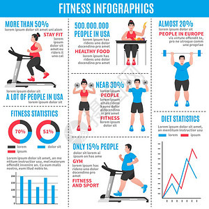健身彩色信息健身彩色信息图与饮食统计,健身统计百分比比率矢量图图片