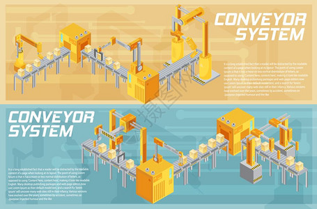 传送带系统等距横幅等距水平横幅与传送带系统,包括焊接包装纹理背景隔离矢量插图背景图片