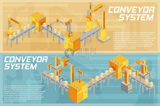 传送带系统等距横幅等距水平横幅与传送带系统,包括焊接包装纹理背景隔离矢量插图图片