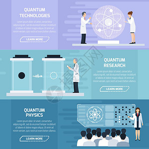 量子物理水平横幅量子物理水平横幅为说明材料,用于描述技术学过程平矢量插图图片