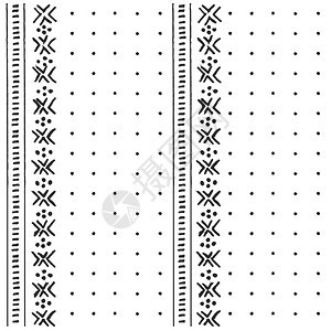 黑白部落民族图案与几何元素,传统非洲泥布,部落,矢量插图图片