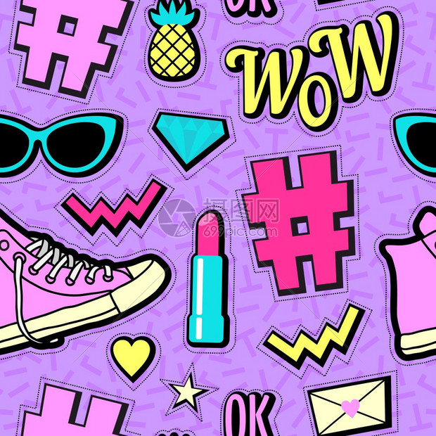 矢量霓虹灯流行背景80代90代