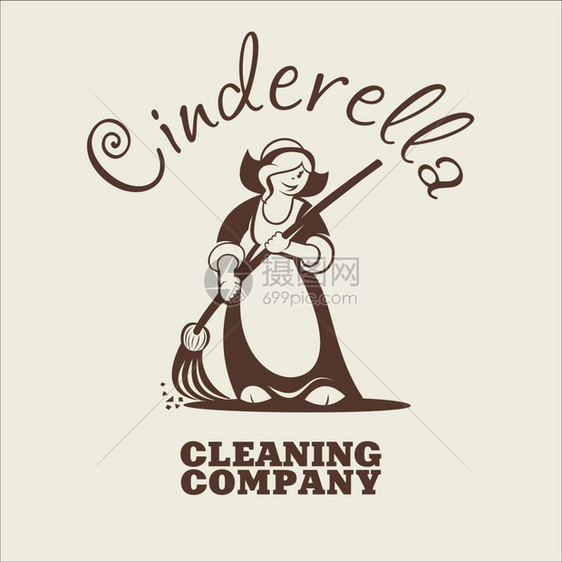 灰姑娘标志,单色标志清洁公司格图片