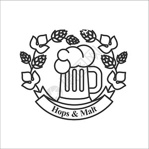 标志啤酒,老式啤酒标志,矢量插图图片