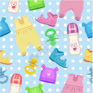 婴儿图案儿童服装,鞋子,奶嘴,瓶子,帽子,配件图片