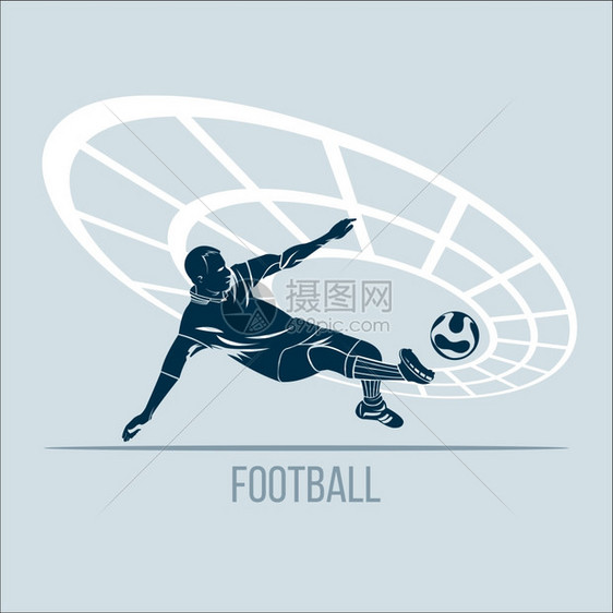 足球运动员剪影足球运动员与球,标志图片