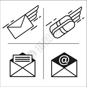 矢量图标邮件电子邮件信,包裹,邮件快速递送信件图片