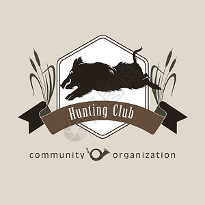 狩猎俱乐部野猪狩猎俱乐部的象征狩猎俱乐部的标志标志高清图片