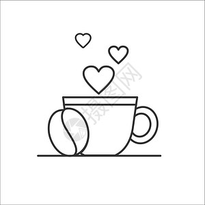 矢量符号咖啡杯咖啡咖啡店的标志图片