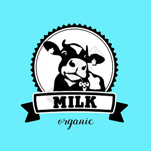 牛的矢量标志牛奶机产品图片