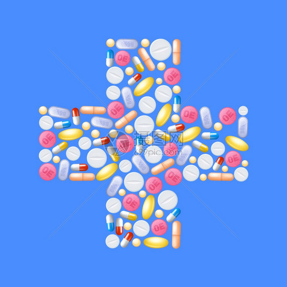 药物与药丸胶囊交叉形状矢量插图交叉形状的药丸图片