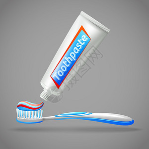 牙刷牙膏图标图标牙膏管牙刷隔离矢量插图背景图片