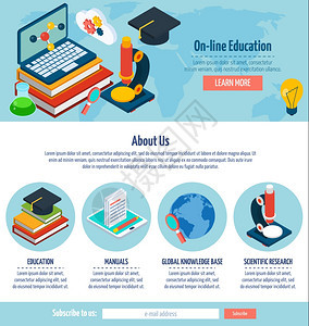 页线教育页线教育网页模板与电子学元素矢量插图图片