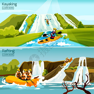 漂流皮划艇作文两篇丰富多彩的水上活动作品,人们忙于漂流皮划艇平矢插图背景图片