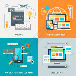 网站开发图片集图片与同阶段的网站开发过程矢量插图图片