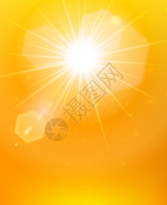阳光背景橙色海报阳光抽象的橙色背景矢量插图上张贴着明亮的阳光耀斑图片