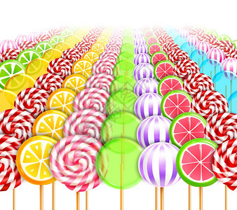 甜蜜的无限背景甜蜜的无限背景,无穷无尽的棒棒糖糖果棍子上,同的,现实的矢量插图图片