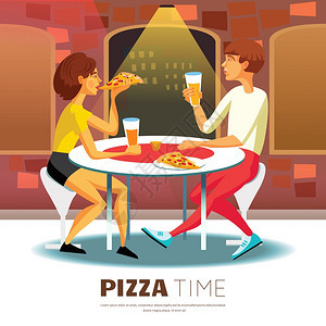 披萨时间插图披萨时间背景吃矢量插图披萨时间比萨饼店卡通装饰符号图片