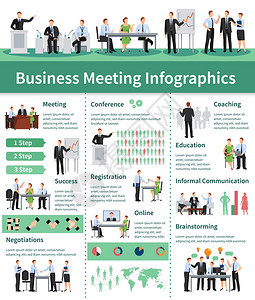 商务会议信息图表集商务会议信息图表集商务会议信息商务会议平板电脑商务会议矢量插图图片