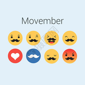 表情符号,表情符号为movember可编辑矢量图片