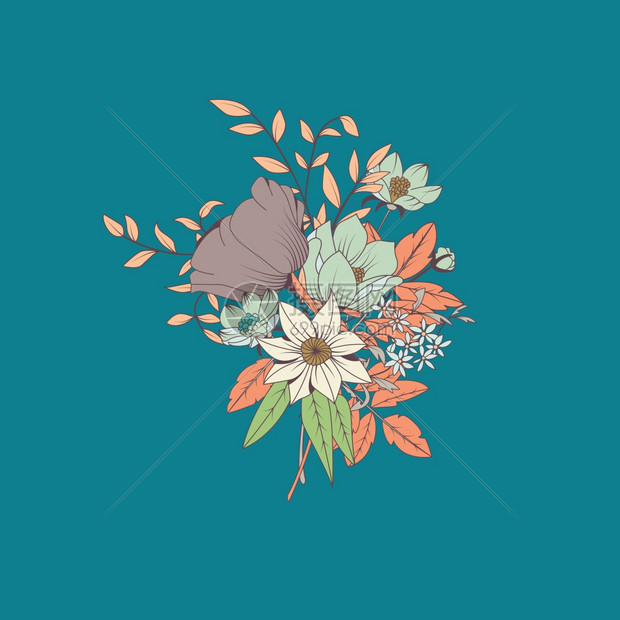矢量花植物花卉装饰手绘矢量插图