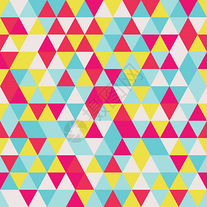 几何无缝图案与彩色三角形复古,矢量插图图片
