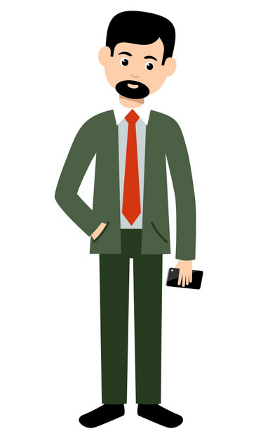 智能手机的现代人矢量