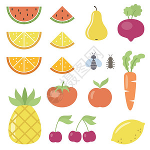 水果蔬菜图标矢量图片