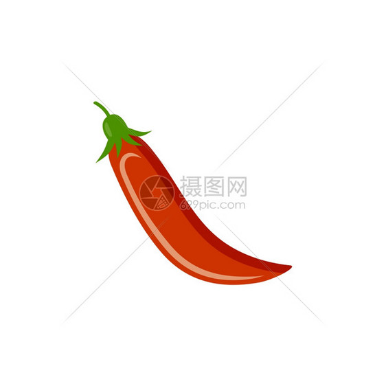 白色背景上的辣椒蔬菜,维生素,健康食品饮食,素食主义矢量图片